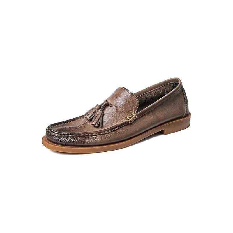 Ανδρικά Loafers Chic Ανάγλυφα Slip-on Tassel - Καφέ