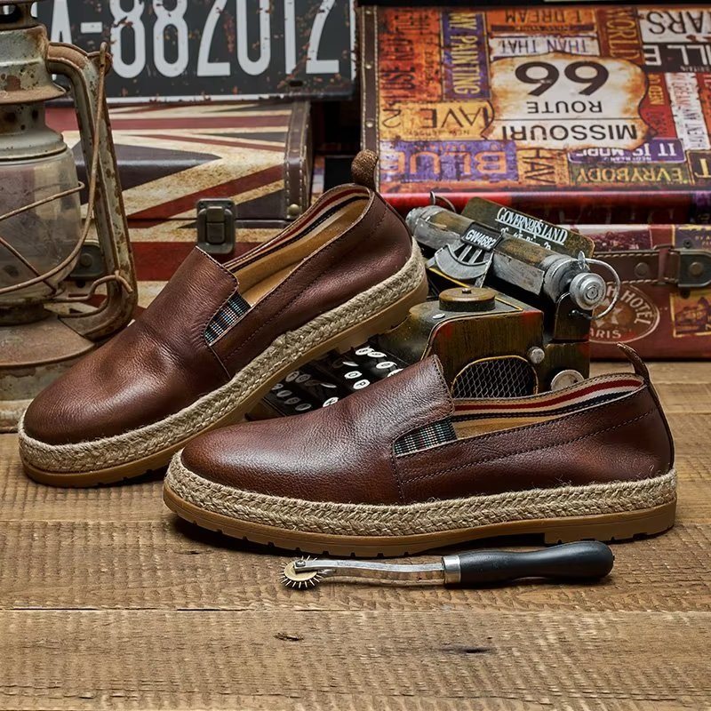 Ανδρικά Loafers Cow Leather Slip-on - Καφές