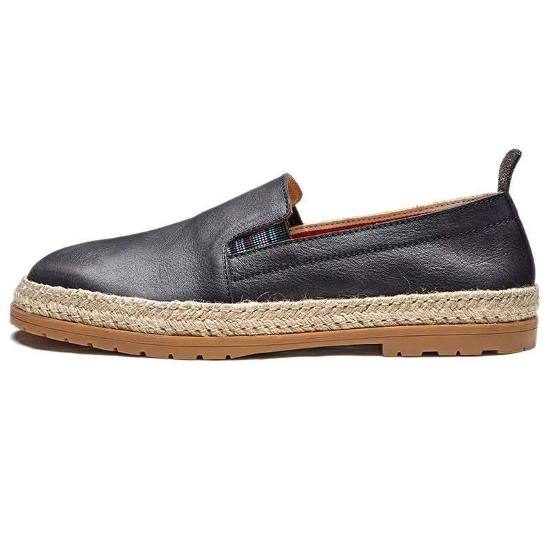 Ανδρικά Loafers Cow Leather Slip-on - Μαύρο