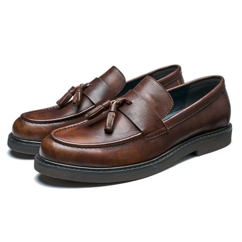Ανδρικά Loafers Cow Leather Slip On - Καφές