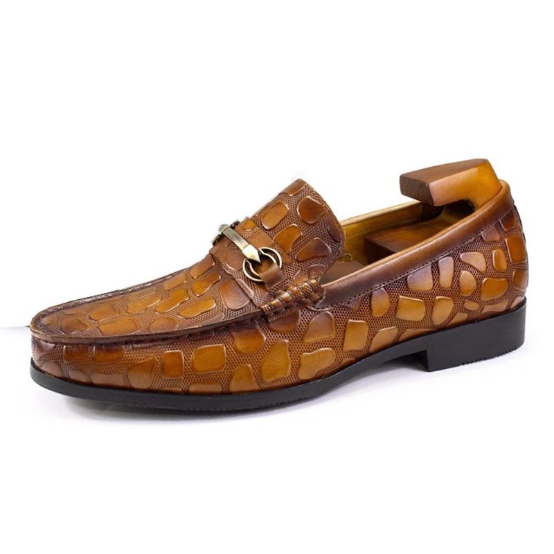 Ανδρικά Loafers Exotic Crocodile Leather Stylish Slip On - Καφέ