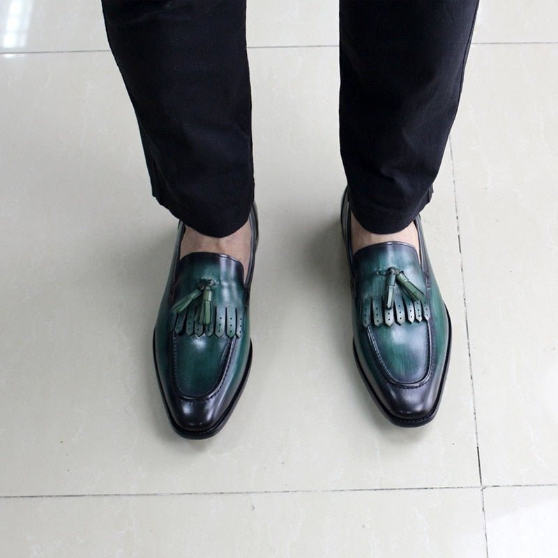 Ανδρικά Loafers Exotic Elegance Αναπνεύσιμα Δερμάτινα Slip-on - Πράσινο