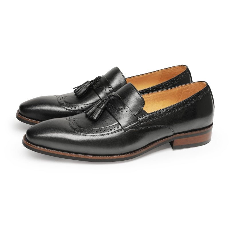 Ανδρικά Loafers Exotic Slip On Brogue - Μαύρο