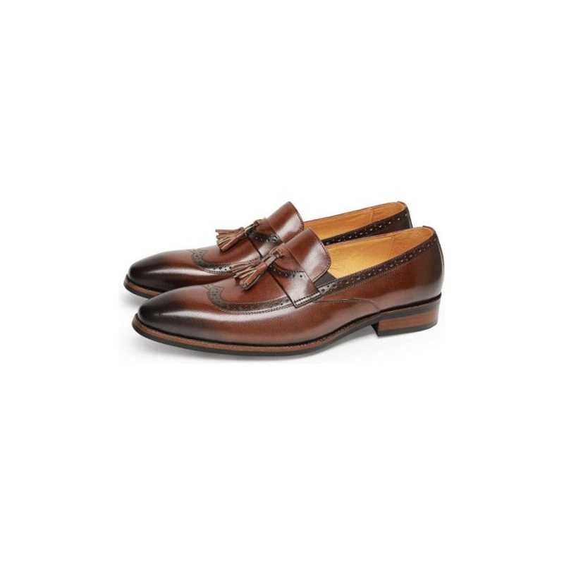 Ανδρικά Loafers Exotic Slip On Brogue - Καφέ