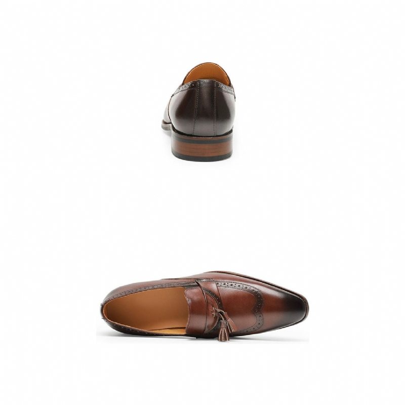 Ανδρικά Loafers Exotic Slip On Brogue - Καφέ