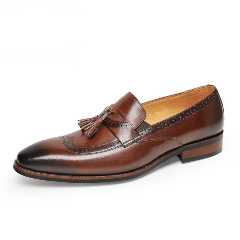 Ανδρικά Loafers Exotic Slip On Brogue - Καφέ