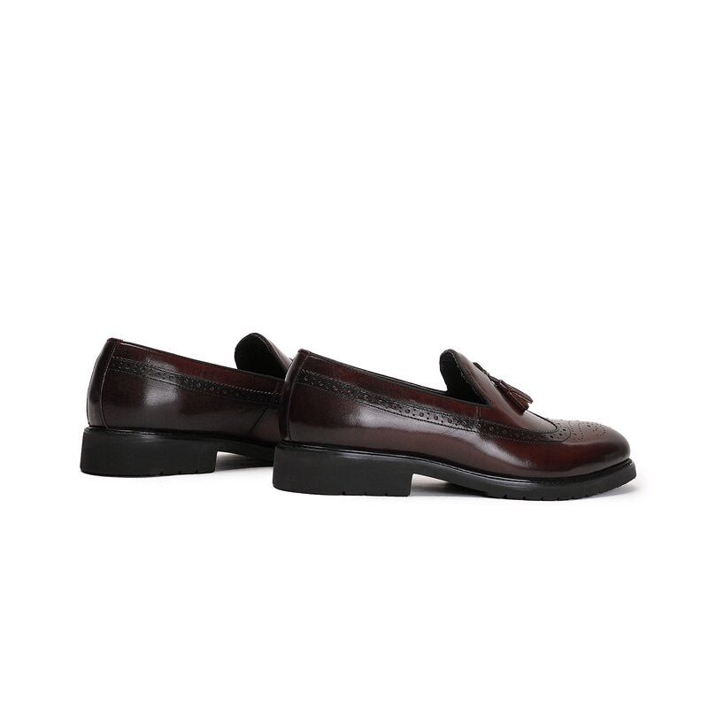 Ανδρικά Loafers Exotic Slip-on Μπρογκ Παπούτσια - Καφές