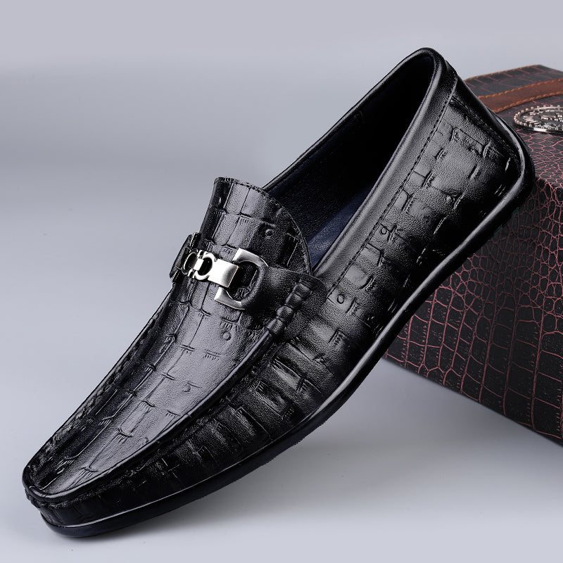 Ανδρικά Loafers Modish Croctex Slip-on Driving - Μαύρο