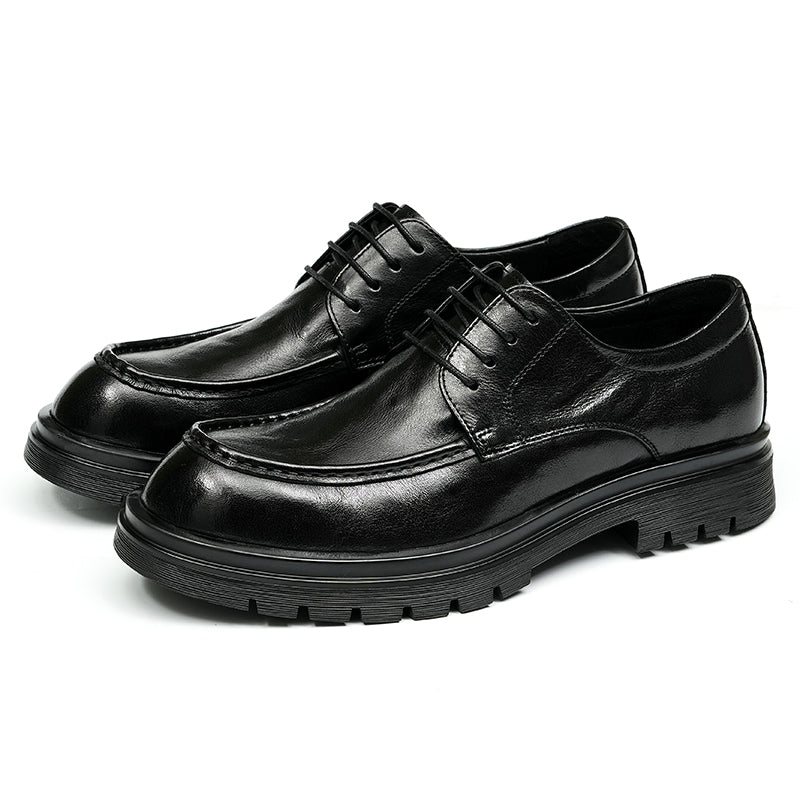 Ανδρικά Loafers Με Στρογγυλή Δαντέλα Νυφικά Παπούτσια - Μαύρο 