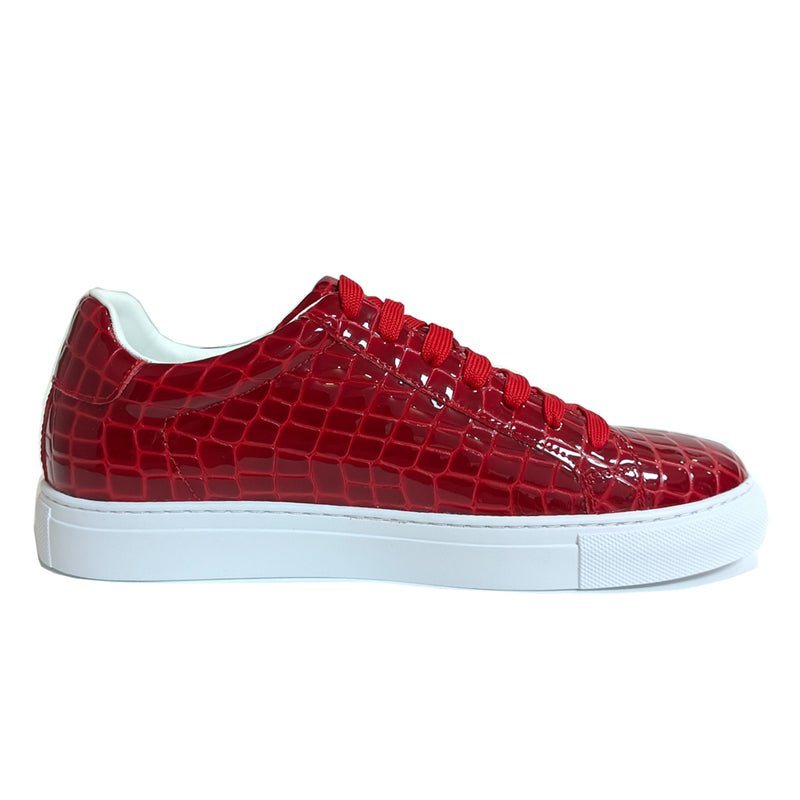 Ανδρικά Sneakers Lux Δερμάτινα Lace-up Platform - Κόκκινο