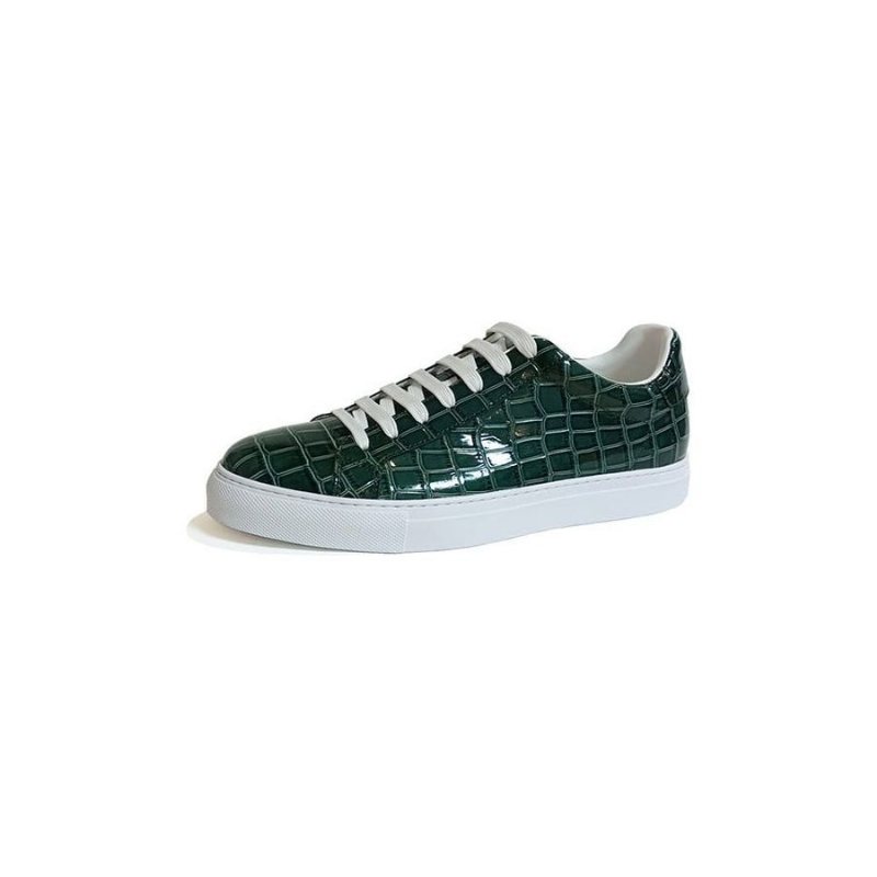 Ανδρικά Sneakers Lux Δερμάτινα Lace-up Platform - Πράσινο