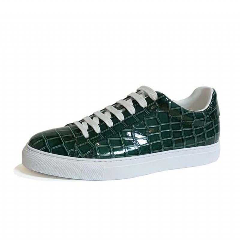 Ανδρικά Sneakers Lux Δερμάτινα Lace-up Platform - Πράσινο