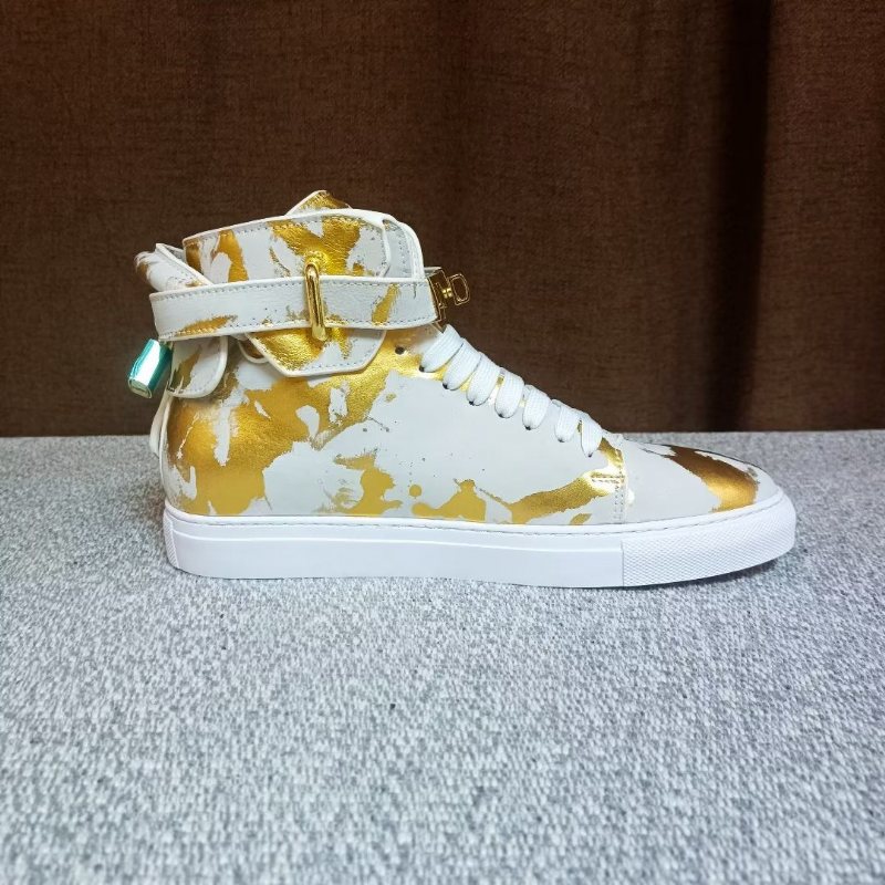 Ανδρικά Sneakers Urban Graffiti Chic Δερμάτινα Ψηλά Μπλουζάκια - Κίτρινο