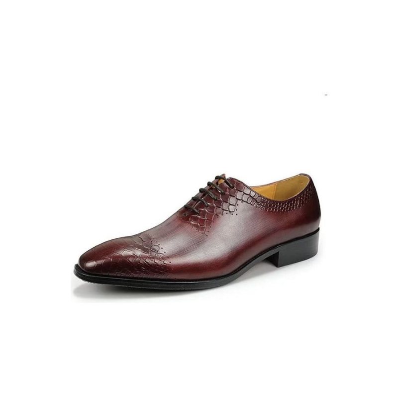 Ανδρικά Επίσημα Παπούτσια Chic Brogue Δερμάτινα Νυφικά - Κόκκινο