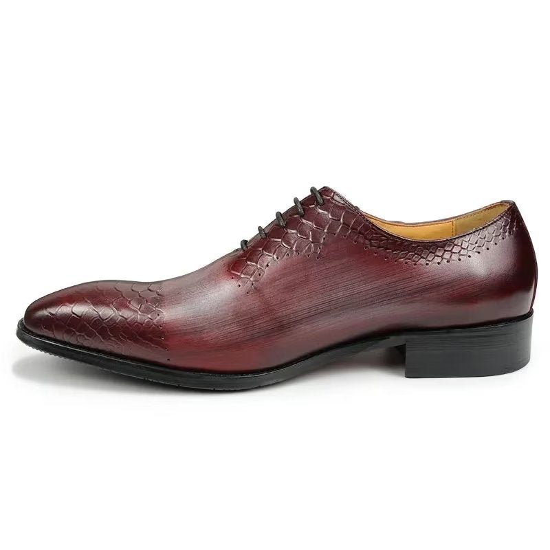 Ανδρικά Επίσημα Παπούτσια Chic Brogue Δερμάτινα Νυφικά - Κόκκινο