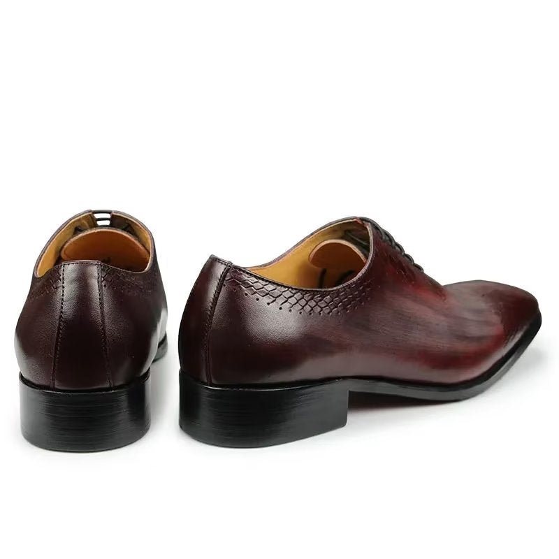 Ανδρικά Επίσημα Παπούτσια Chic Brogue Δερμάτινα Νυφικά - Κόκκινο