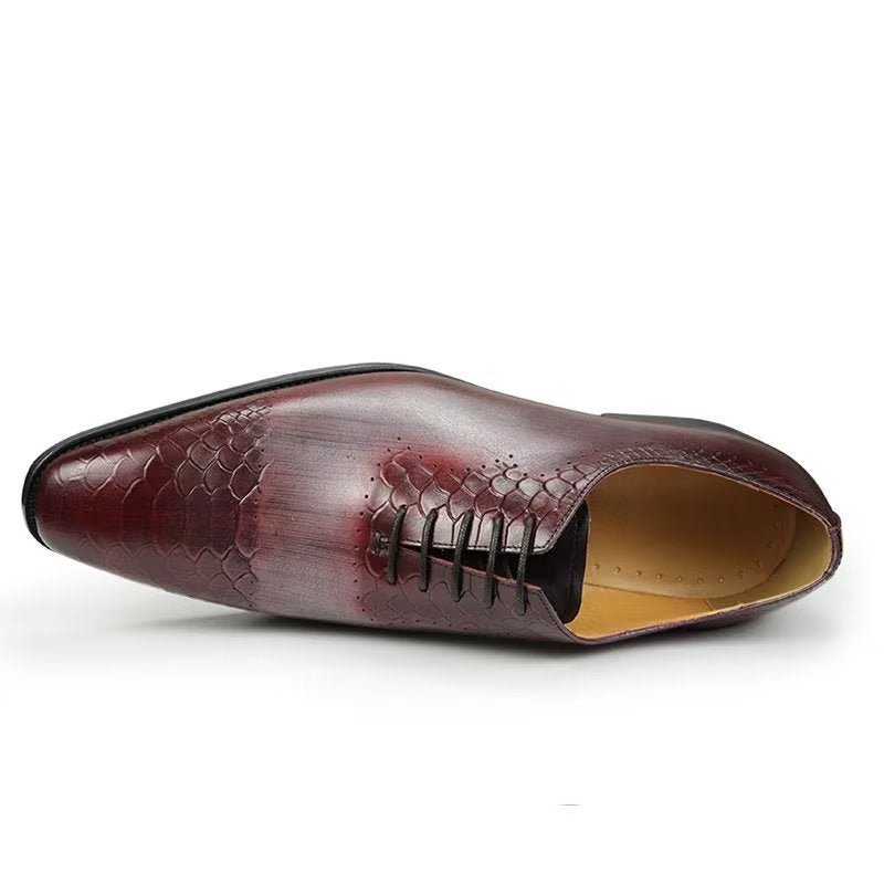 Ανδρικά Επίσημα Παπούτσια Chic Brogue Δερμάτινα Νυφικά - Κόκκινο