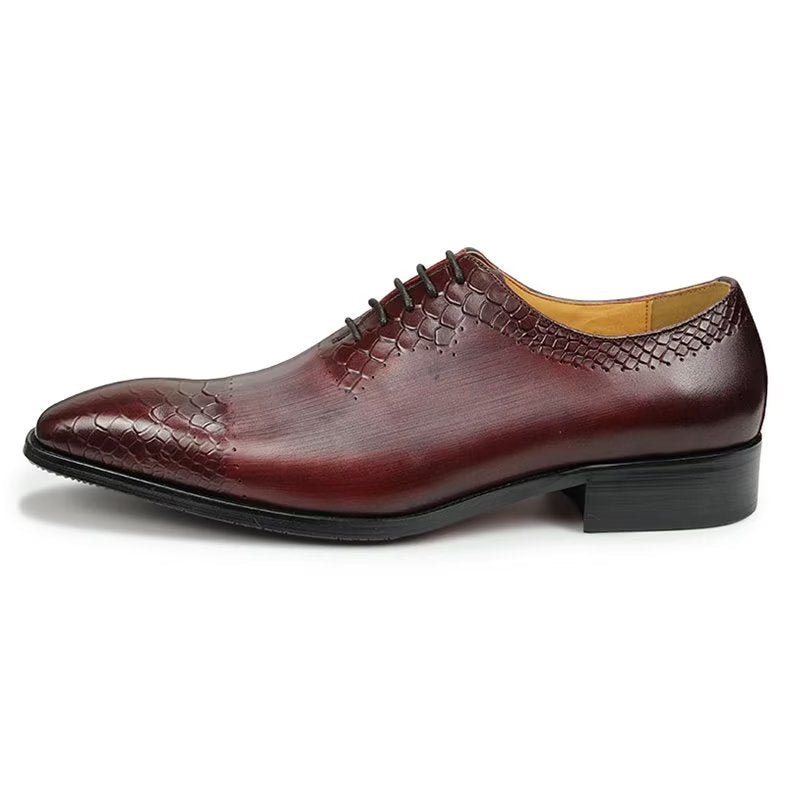 Ανδρικά Επίσημα Παπούτσια Chic Brogue Δερμάτινα Νυφικά - Κόκκινο