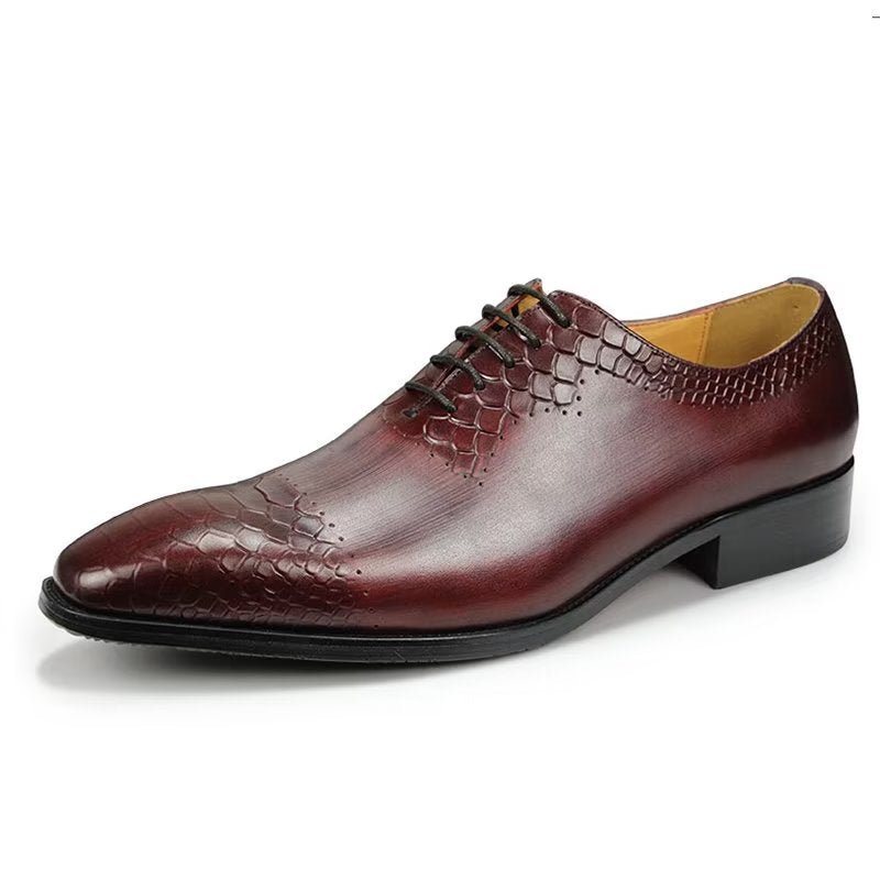 Ανδρικά Επίσημα Παπούτσια Chic Brogue Δερμάτινα Νυφικά - Κόκκινο