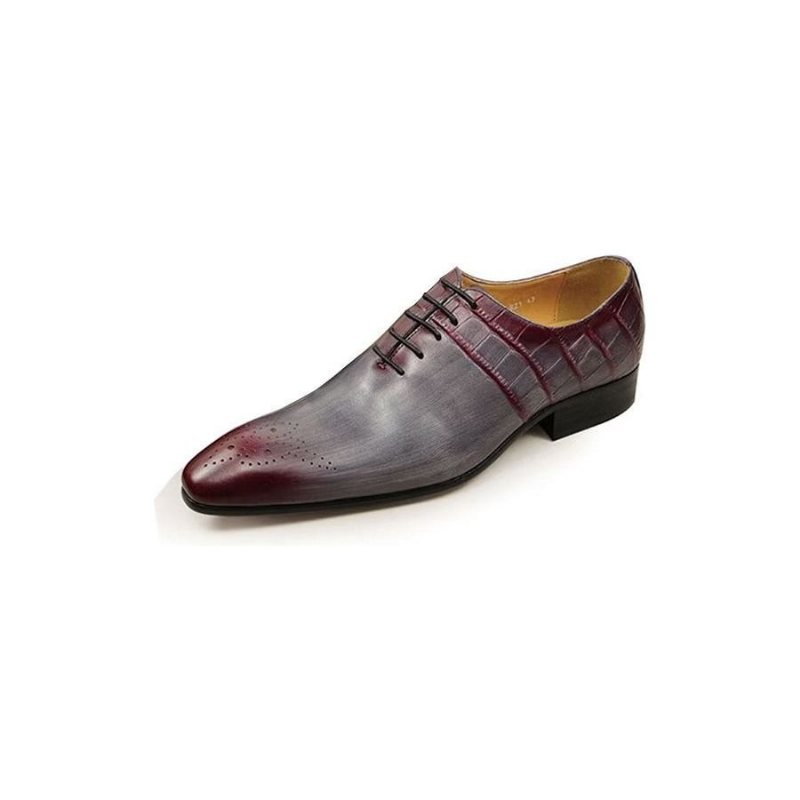Ανδρικά Επίσημα Παπούτσια Chic Brogue Δερμάτινα Νυφικά - Κόκκινο