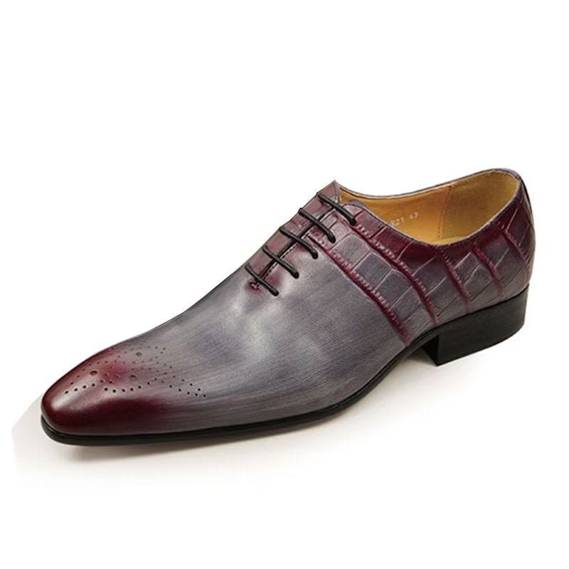 Ανδρικά Επίσημα Παπούτσια Chic Brogue Δερμάτινα Νυφικά - Κόκκινο