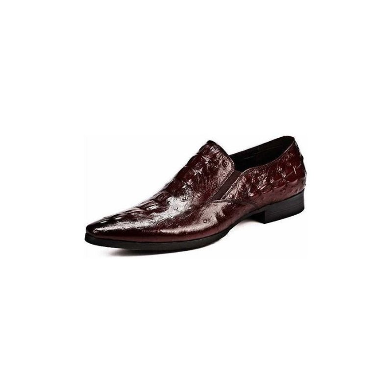 Ανδρικά Επίσημα Παπούτσια Chic Crocleather Μυτερά Με Φόρεμα - Κόκκινο
