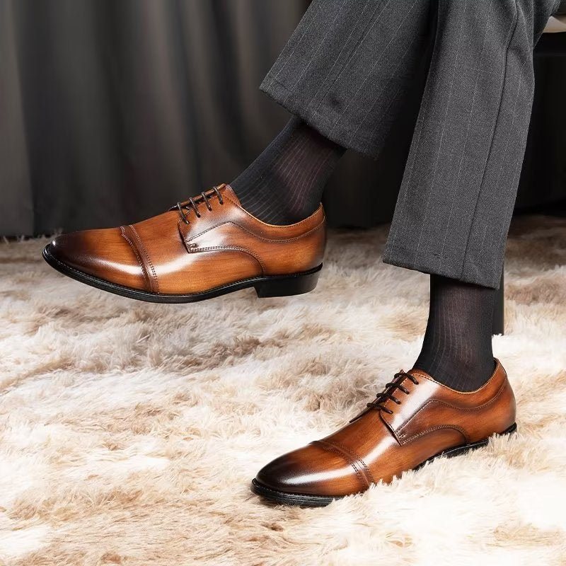 Ανδρικά Επίσημα Παπούτσια Chic Derbies Φόρεμα - Καφές