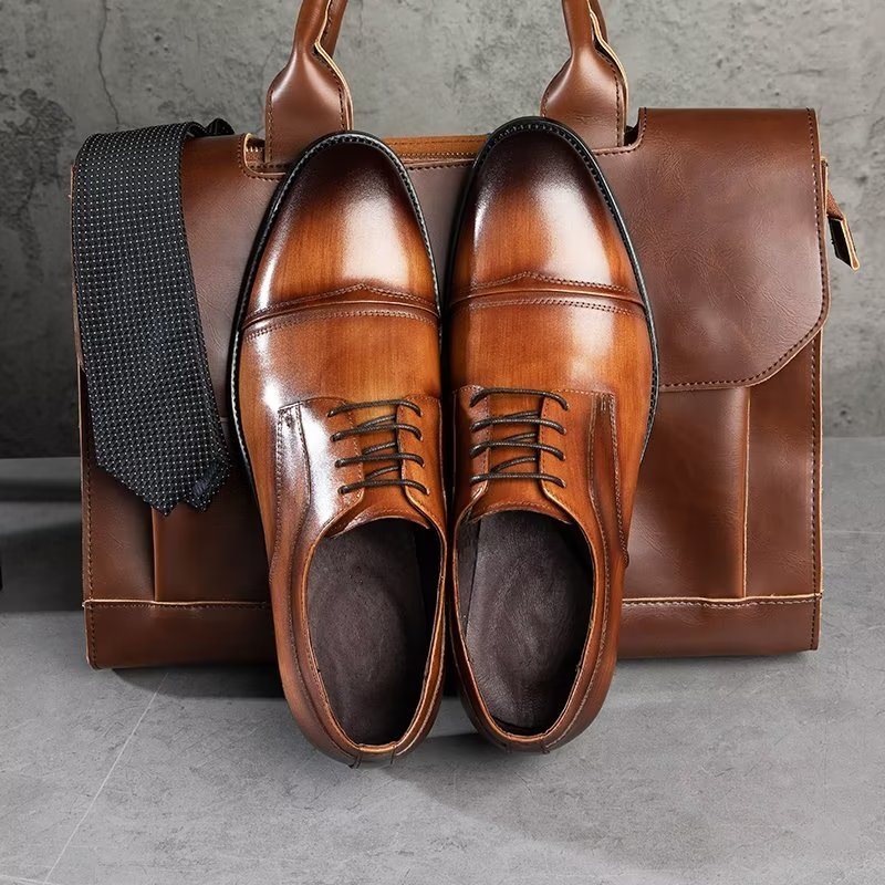 Ανδρικά Επίσημα Παπούτσια Chic Derbies Φόρεμα - Καφές