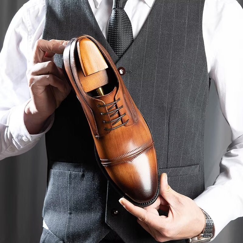 Ανδρικά Επίσημα Παπούτσια Chic Derbies Φόρεμα - Καφές