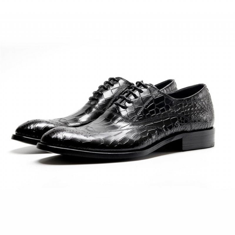 Ανδρικά Επίσημα Παπούτσια Classic Lace Up Oxford Φόρεμα - Μαύρο
