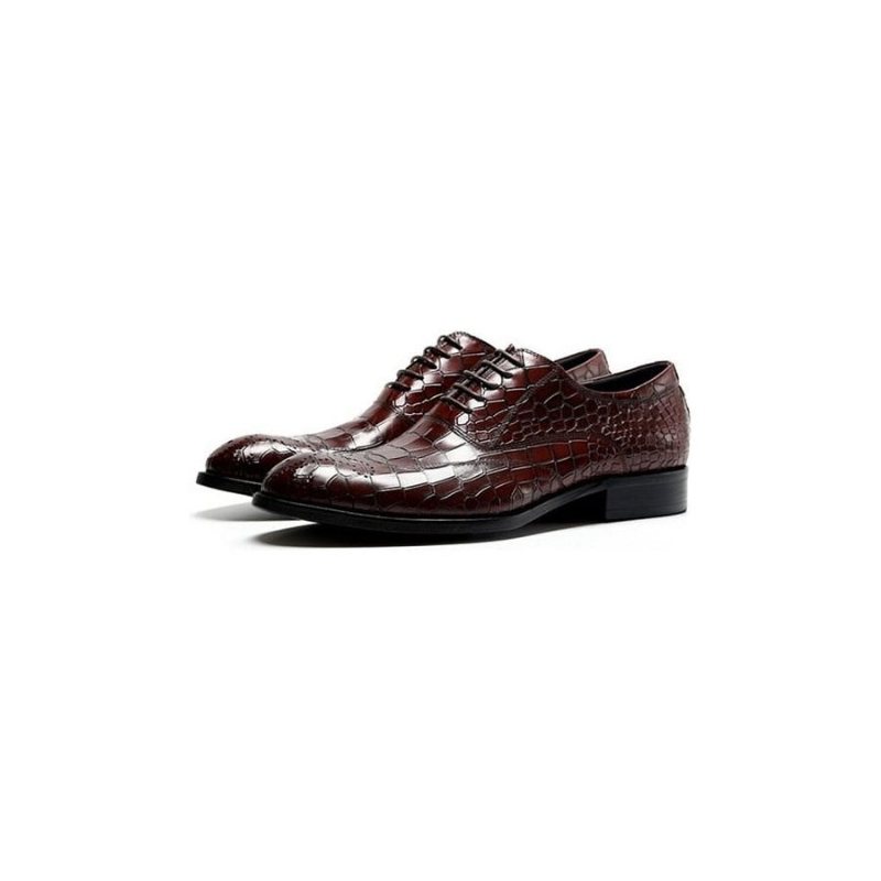 Ανδρικά Επίσημα Παπούτσια Classic Lace Up Oxford Φόρεμα - Κόκκινο