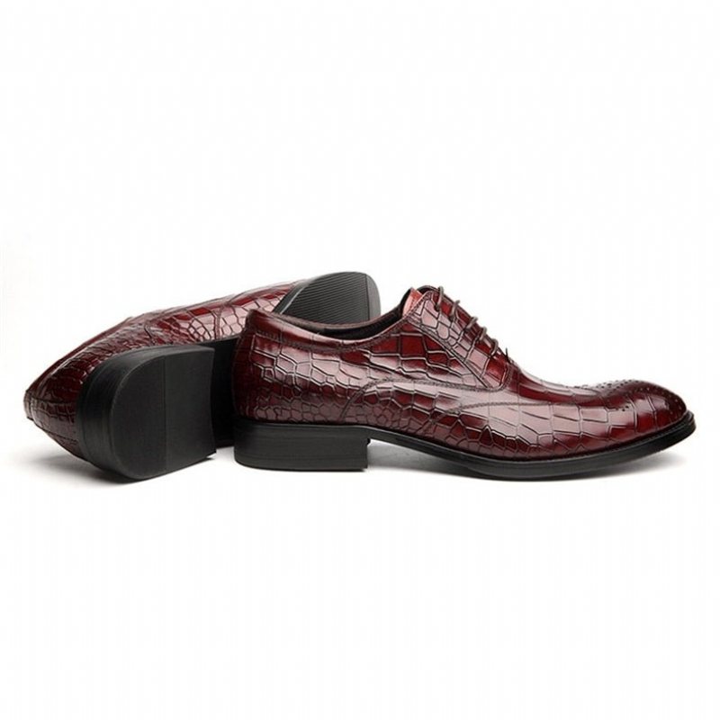 Ανδρικά Επίσημα Παπούτσια Classic Lace Up Oxford Φόρεμα - Κόκκινο