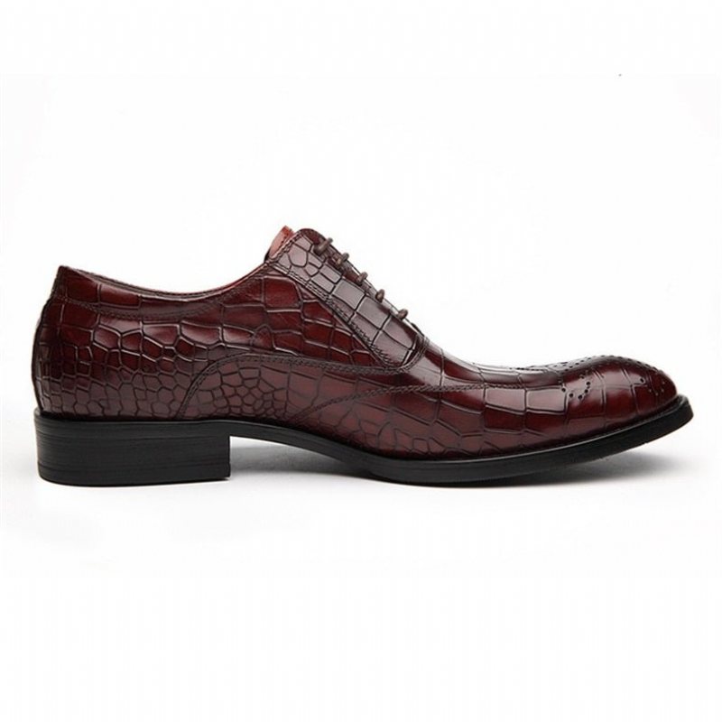 Ανδρικά Επίσημα Παπούτσια Classic Lace Up Oxford Φόρεμα - Κόκκινο