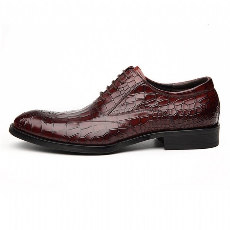 Ανδρικά Επίσημα Παπούτσια Classic Lace Up Oxford Φόρεμα - Κόκκινο
