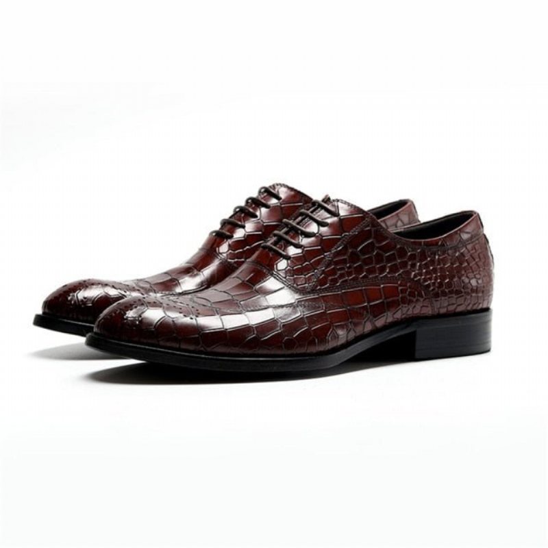 Ανδρικά Επίσημα Παπούτσια Classic Lace Up Oxford Φόρεμα - Κόκκινο