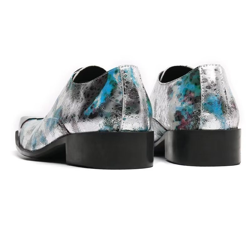 Ανδρικά Επίσημα Παπούτσια Exotic Texture Oxford Φόρεμα - Μπλε