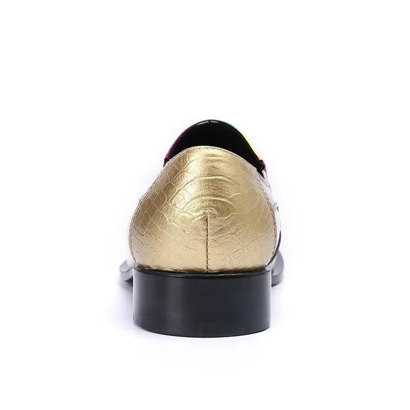 Ανδρικά Επίσημα Παπούτσια Exquisite Crocodile Texture Δερμάτινα Slip-on - Λευκό