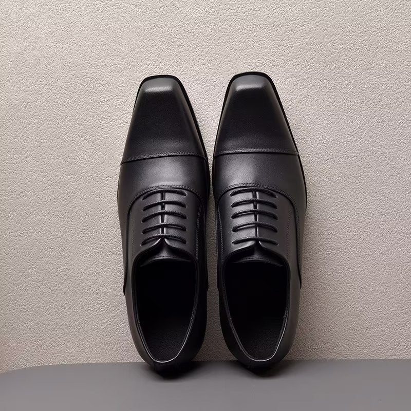 Ανδρικά Επίσημα Παπούτσια Δερμάτινα Oxford Dress - Μαύρο 