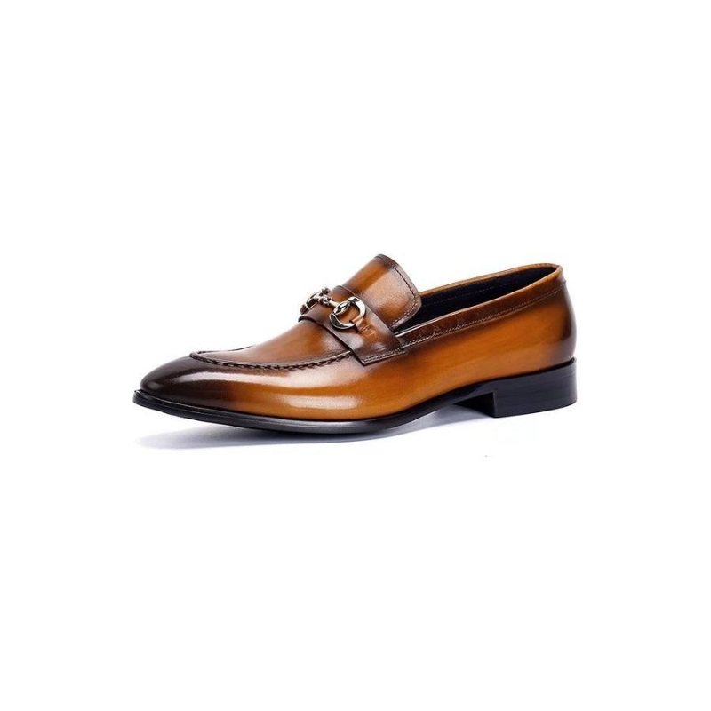 Ανδρικά Επίσημα Παπούτσια Δερμάτινα Slip-on Loafers - Καφές