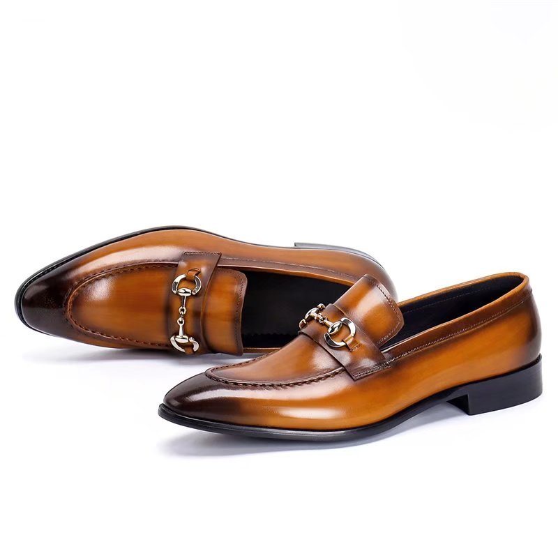 Ανδρικά Επίσημα Παπούτσια Δερμάτινα Slip-on Loafers - Καφές