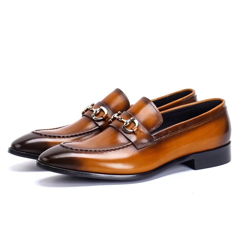 Ανδρικά Επίσημα Παπούτσια Δερμάτινα Slip-on Loafers - Καφές