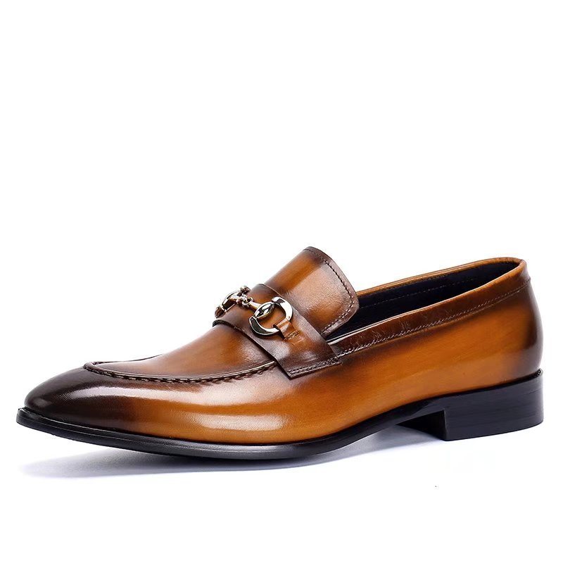 Ανδρικά Επίσημα Παπούτσια Δερμάτινα Slip-on Loafers - Καφές