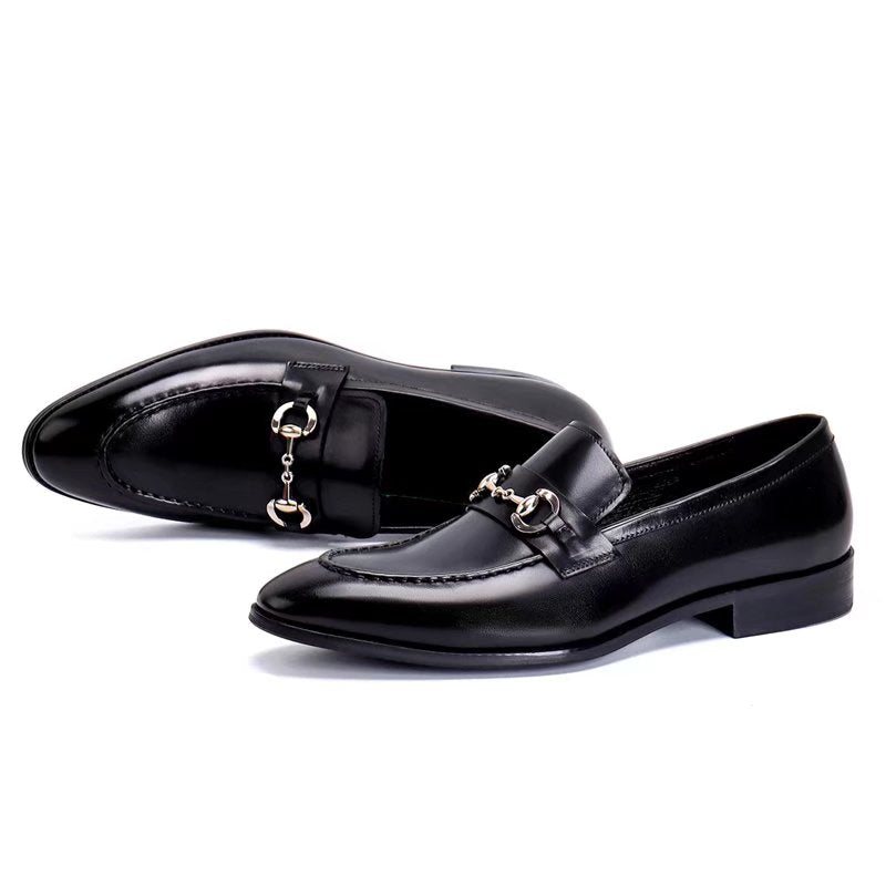 Ανδρικά Επίσημα Παπούτσια Δερμάτινα Slip-on Loafers - Μαύρο
