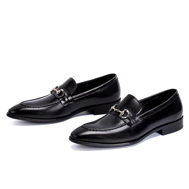 Ανδρικά Επίσημα Παπούτσια Δερμάτινα Slip-on Loafers - Μαύρο