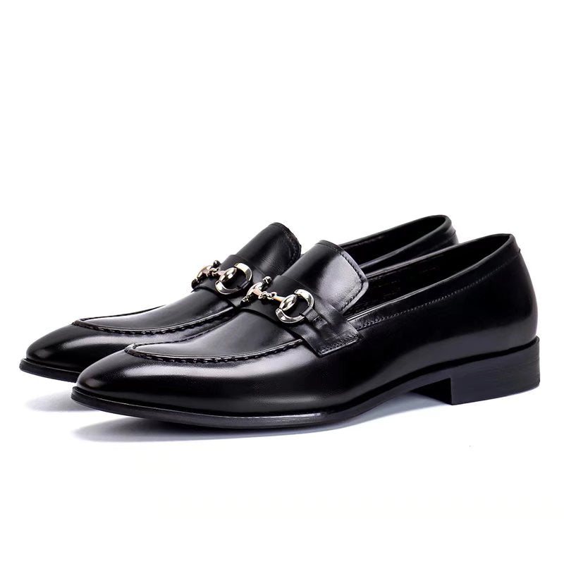 Ανδρικά Επίσημα Παπούτσια Δερμάτινα Slip-on Loafers - Μαύρο