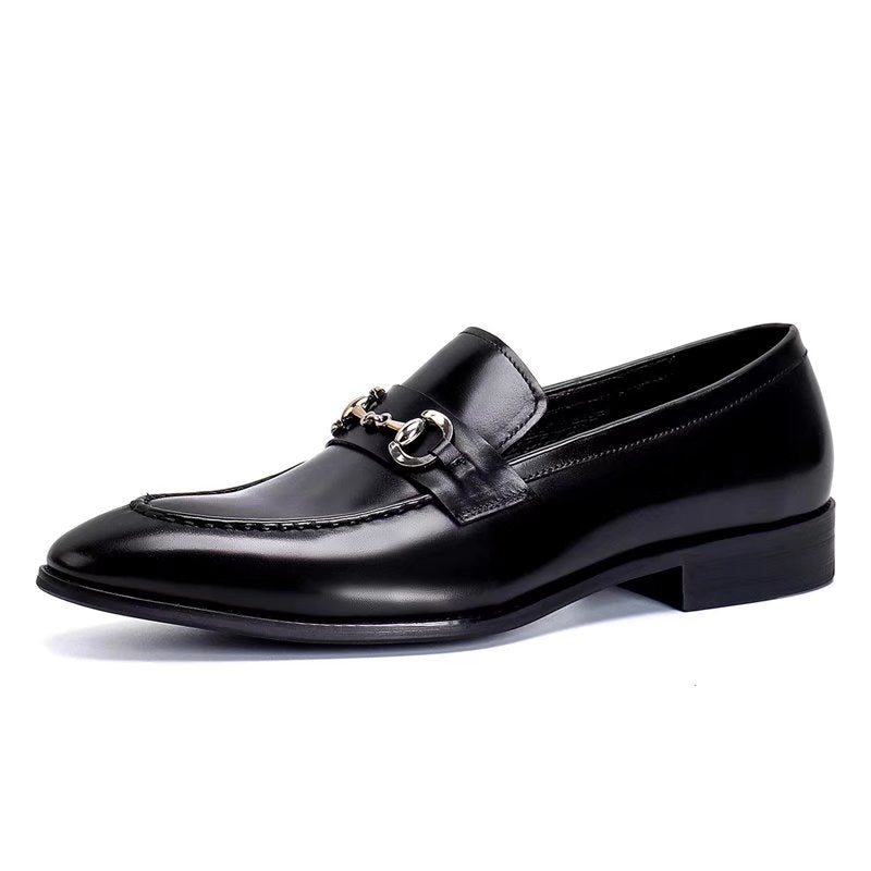 Ανδρικά Επίσημα Παπούτσια Δερμάτινα Slip-on Loafers - Μαύρο