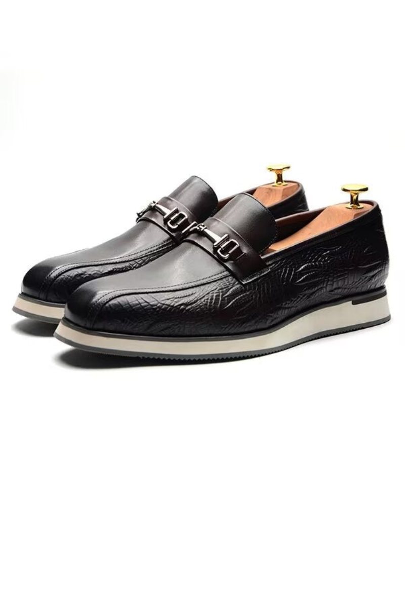 Ανδρικά Επίσημα Παπούτσια Διαχρονικά Elegance Slip-on Φόρεμα - Καφές
