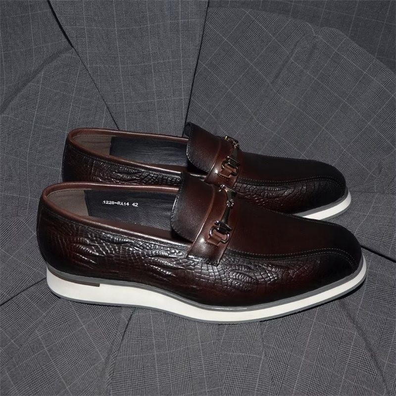 Ανδρικά Επίσημα Παπούτσια Διαχρονικά Elegance Slip-on Φόρεμα - Καφές