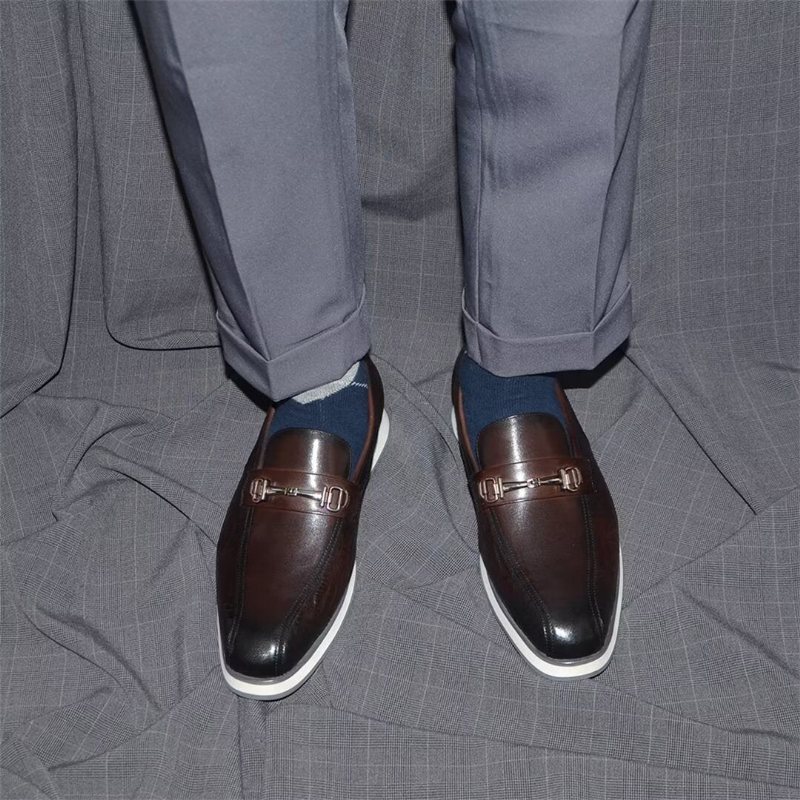 Ανδρικά Επίσημα Παπούτσια Διαχρονικά Elegance Slip-on Φόρεμα - Καφές