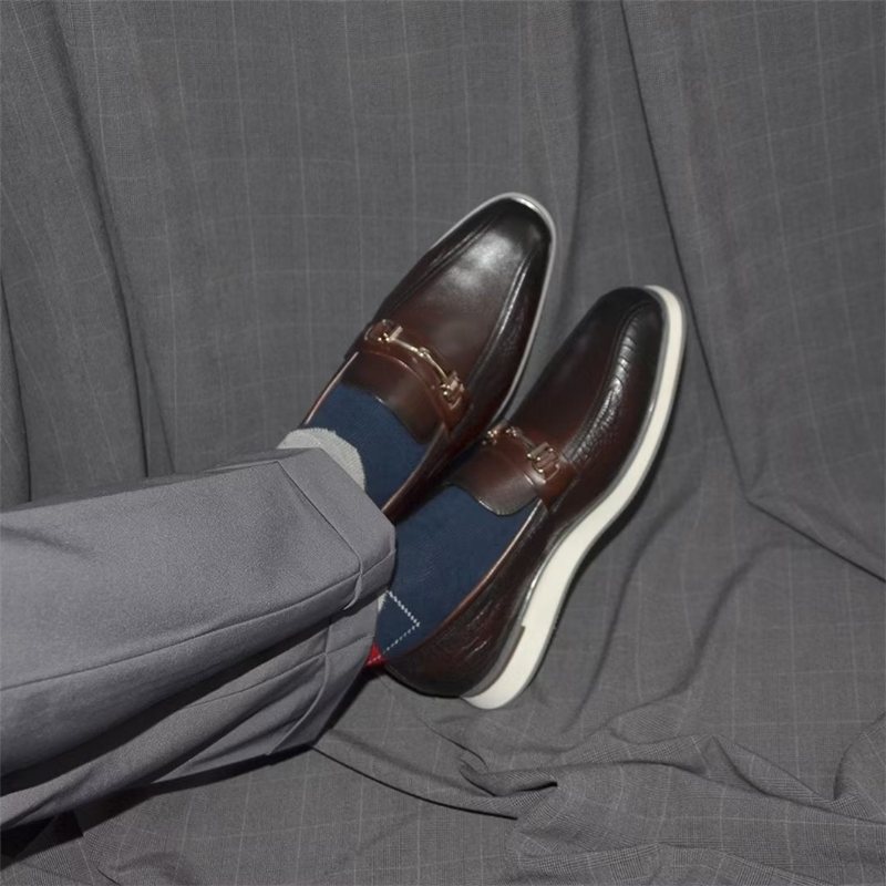 Ανδρικά Επίσημα Παπούτσια Διαχρονικά Elegance Slip-on Φόρεμα - Καφές